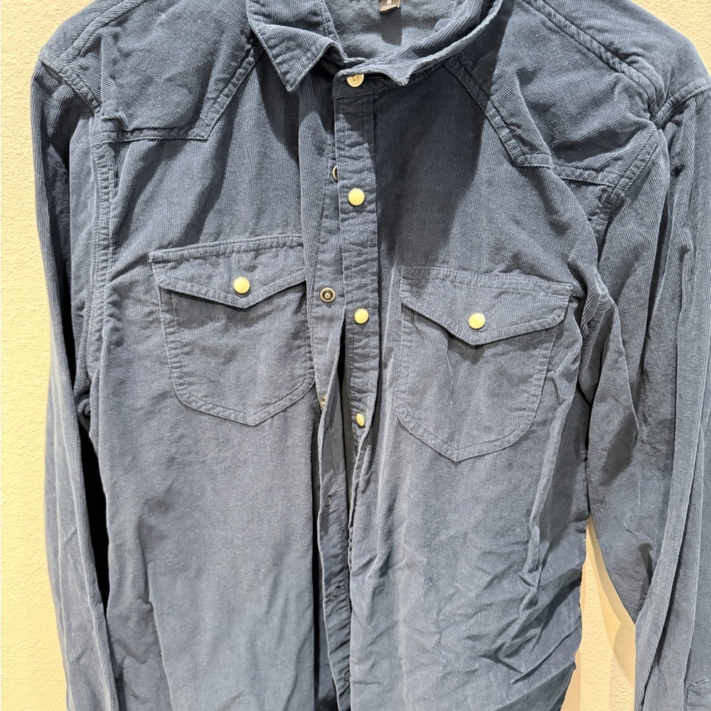 Lucky Brand Men's Casual Button Down Shirt - Dark Blue